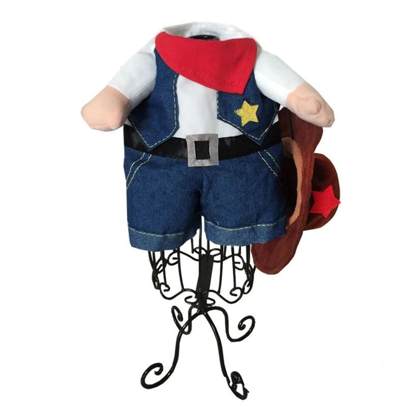 Cowboy Pet Costume for Dogs and Cats, Funny Role Play Outfit