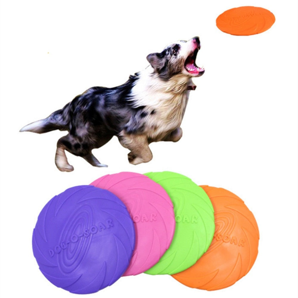 Disco Voador para Cão em Borracha Macia, Brinquedo de Treino Interativo Resistente à Mordida