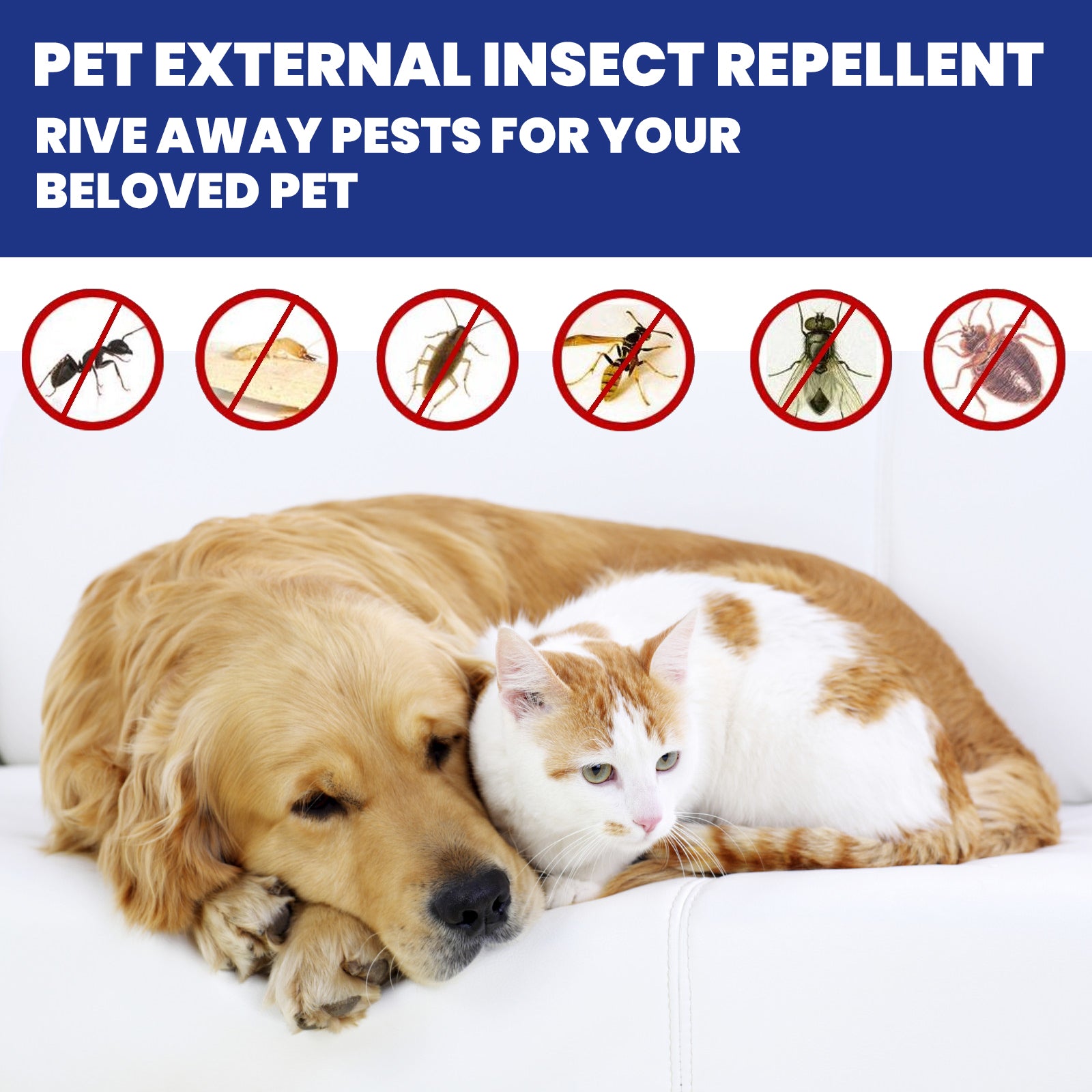Pet Flea and Tick Spray for Dogs and Cats, Skin Cleansing Anti-Itch Care Spray