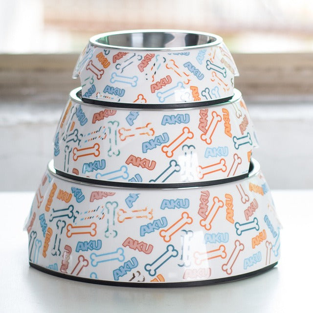 Removable Stainless Steel Pet Bowl, Non-Slip Food and Water Dish