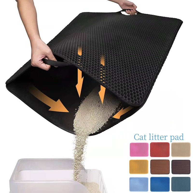 Double-Layer EVA Cat Litter Mat, Traps Litter and Keeps Floors Clean