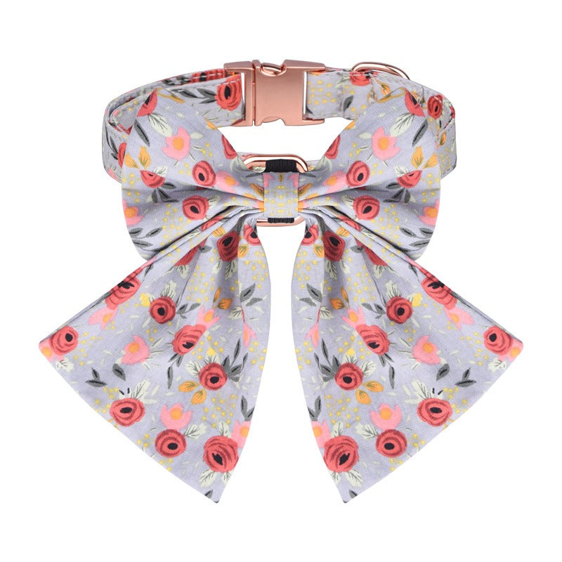 Sunflower Cotton Dog Collar, Breathable Printed Pet Neck Strap