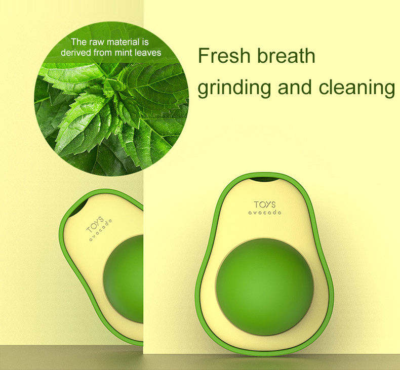 Rotating Catnip Ball Toy with Avocado Design for Cats