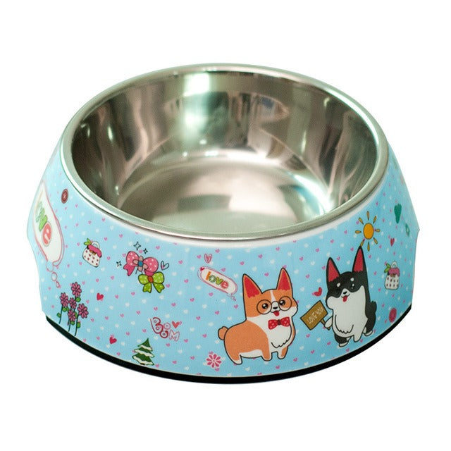 Removable Stainless Steel Pet Bowl, Non-Slip Food and Water Dish