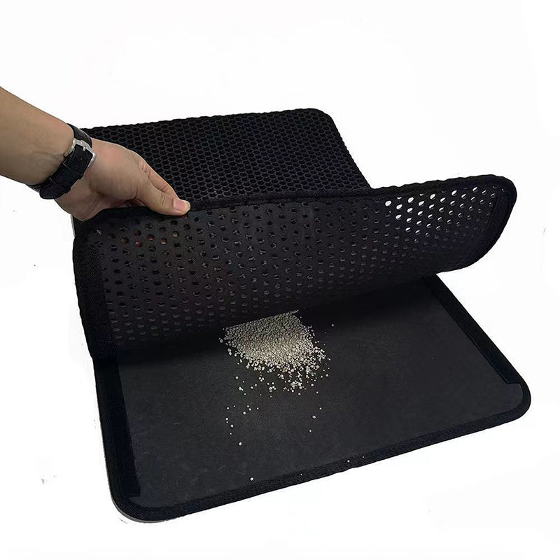 Double-Layer EVA Cat Litter Mat, Traps Litter and Keeps Floors Clean
