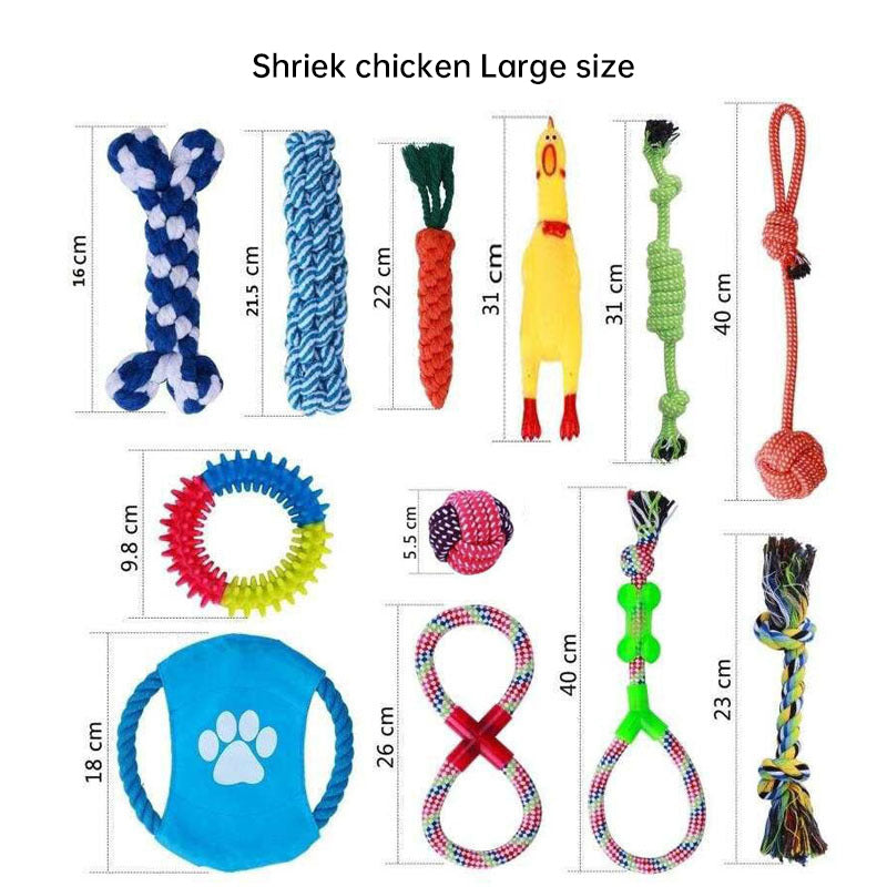 Cotton Rope Dog Toy Set for Chewing and Teeth Cleaning