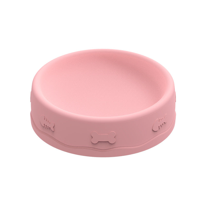 Portable Silicone Slow Feeder Pet Bowl, 2-in-1 Food and Water Dish