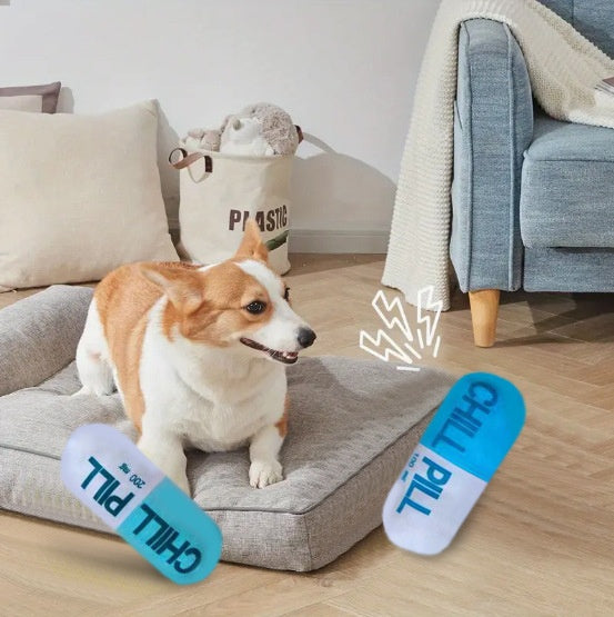 Brinquedo de Peluche com Apito Cápsula para Cães e Gatos