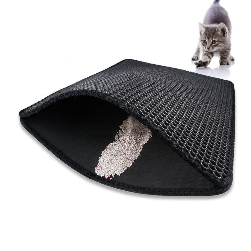 Double-Layer EVA Cat Litter Mat, Traps Litter and Keeps Floors Clean