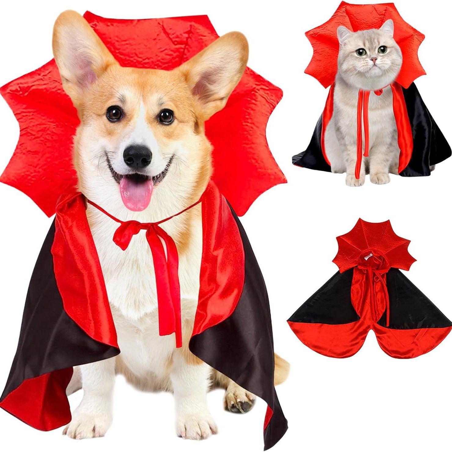 Funny Bat Pet Costume Cloak for Dogs and Cats, Halloween Outfit