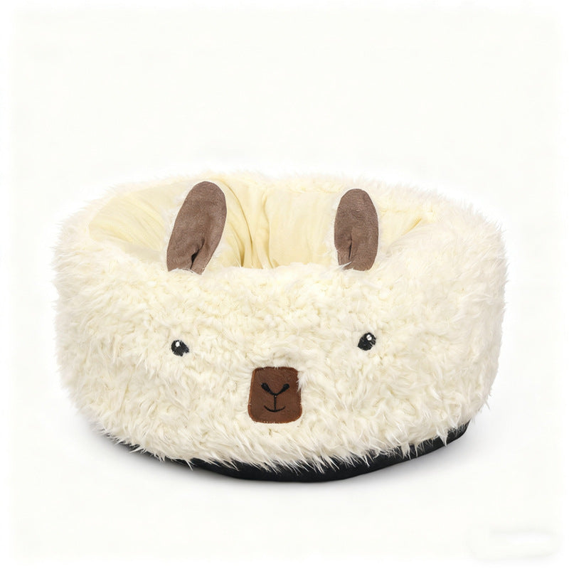 Half-Enclosed Winter Dog Bed, Warm Pet House and Sleeping Nest