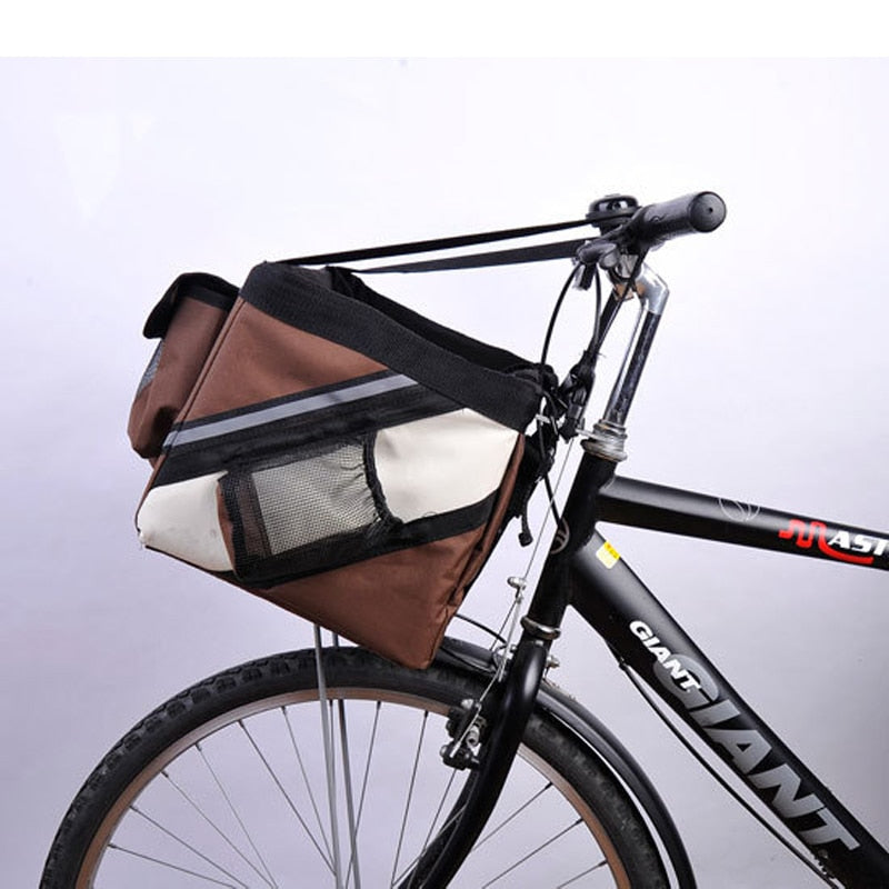 Pet Bicycle Carrier Basket for Small Dogs and Cats, Travel Seat Bag