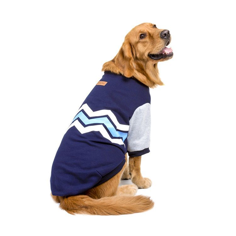 Cotton Dog Sweater for Large Dogs, Casual Wave Pattern Pet Clothing