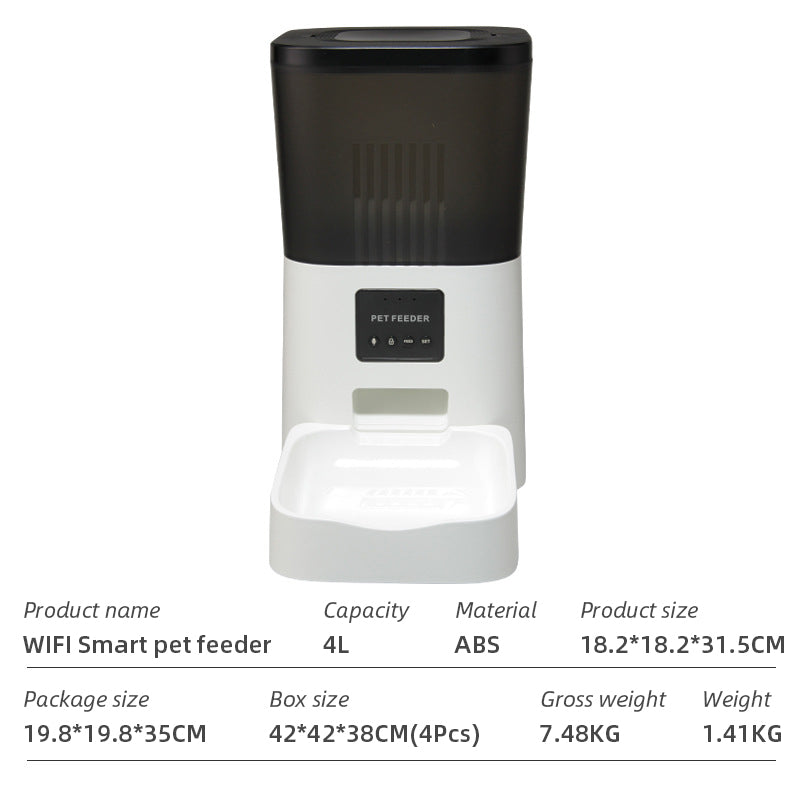 WiFi Smart Automatic Pet Feeder with App Control for Dogs and Cats