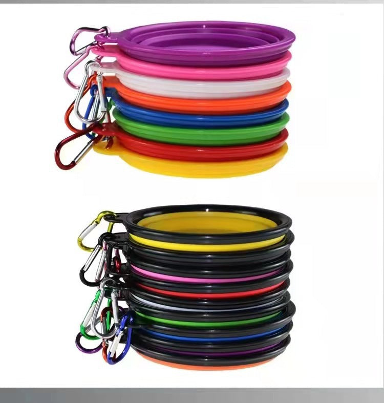 Tigela Portátil Dobrável de Silicone para Animais de Estimação, Comedouro Lento e Tigela de Água para Cães e Gatos