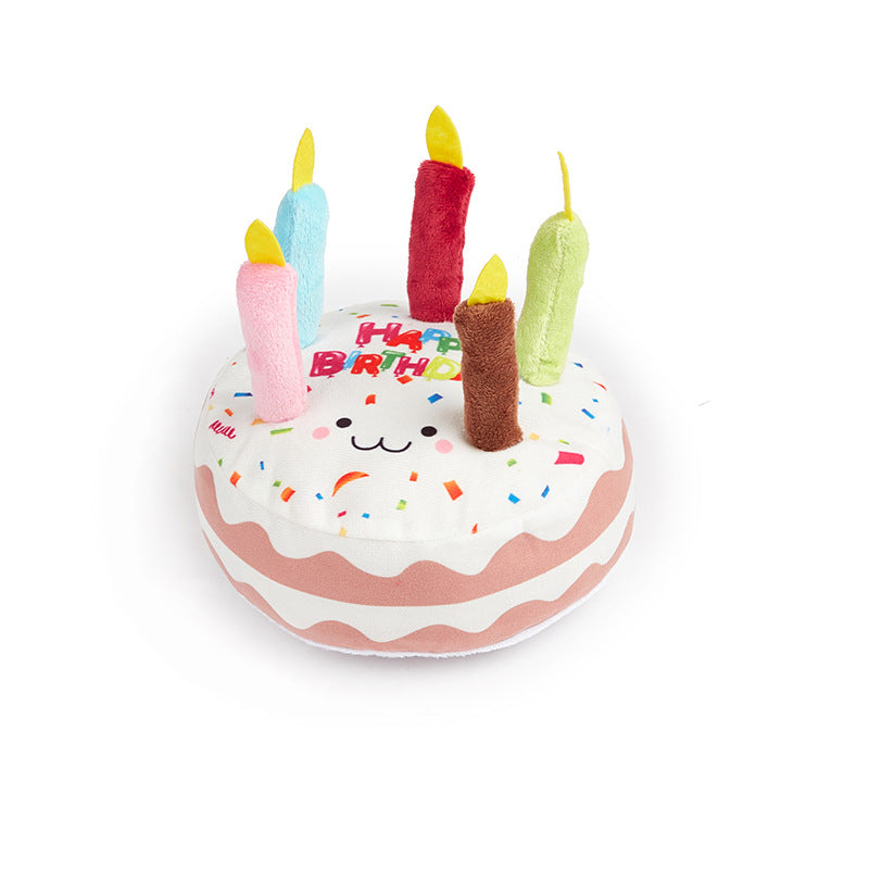 Cake-Shaped Dog Chew Toy, Fun Snack-Inspired Plush Pet Toy