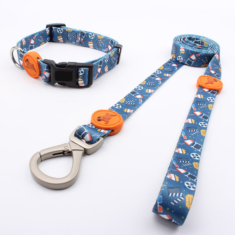 Printed Large Dog Harness Vest with Leash and Collar, 3-Piece Walking Set