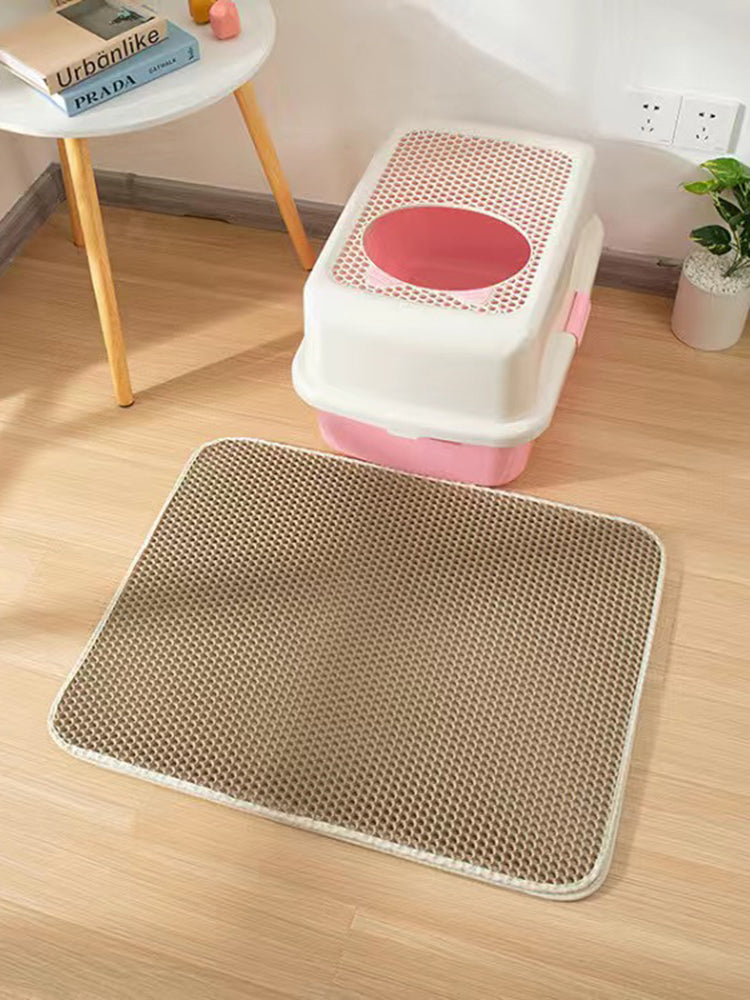 Double-Layer EVA Cat Litter Mat, Traps Litter and Keeps Floors Clean