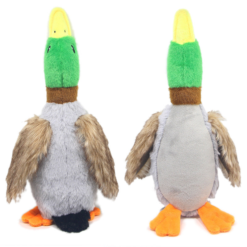 Plush Wild Duck Squeaky Dog Toy for Interactive Play
