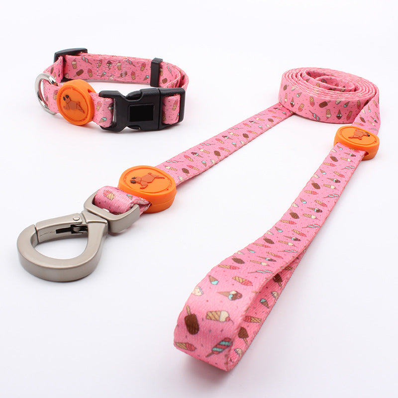 Printed Large Dog Harness Vest with Leash and Collar, 3-Piece Walking Set