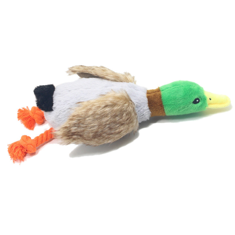 Plush Wild Duck Squeaky Dog Toy for Interactive Play