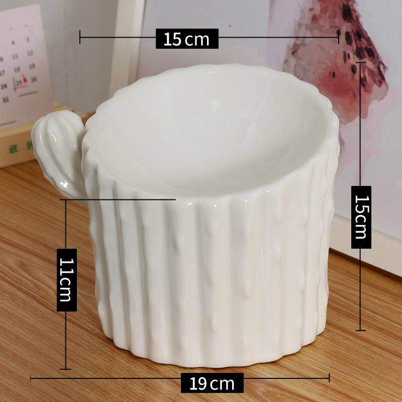 Raised Ceramic Double Pet Bowl for Cats and Small Dogs, Anti-Tip Design