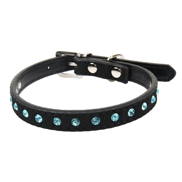 Black Rhinestone Breakaway Cat Collar for Kittens and Small Pets