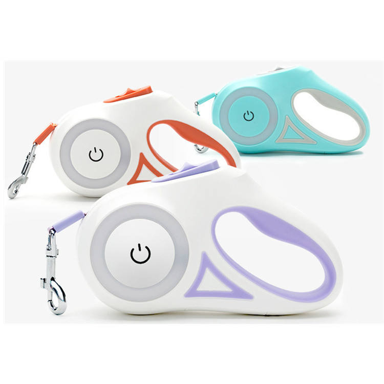 Glowing Retractable chien laisse, Light-Up animal Walking Lead