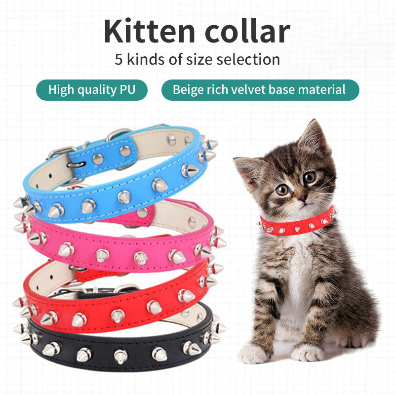 Leather Pet Collar and Leash Set for Dogs and Cats