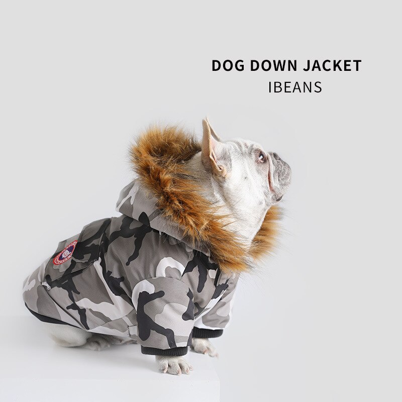 Warm Duck Down Dog Jacket with Hood for Small and Medium Dogs