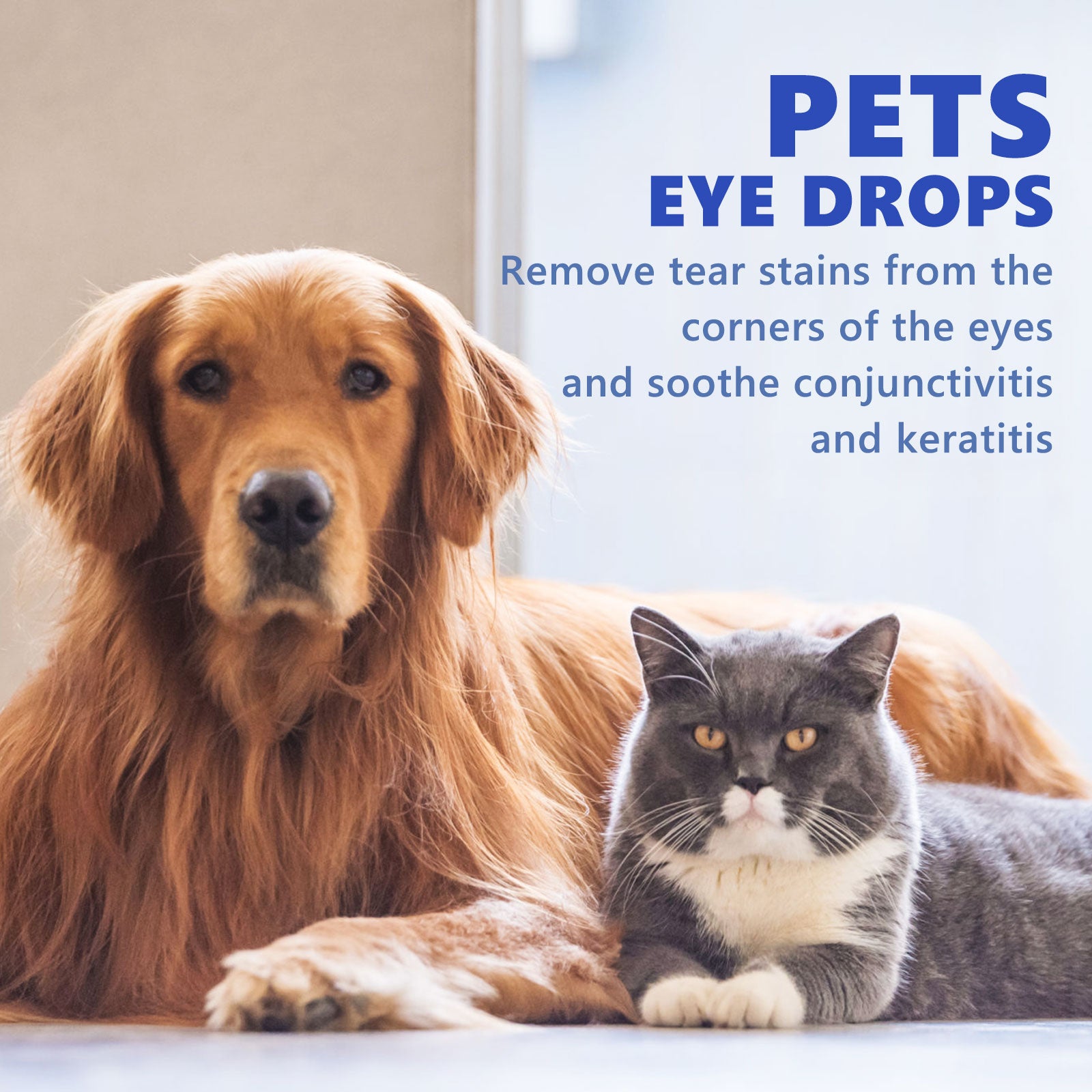 Pet Eye Cleaning Drops for Dogs and Cats, Gentle Eye Wash for Tear Stain Care