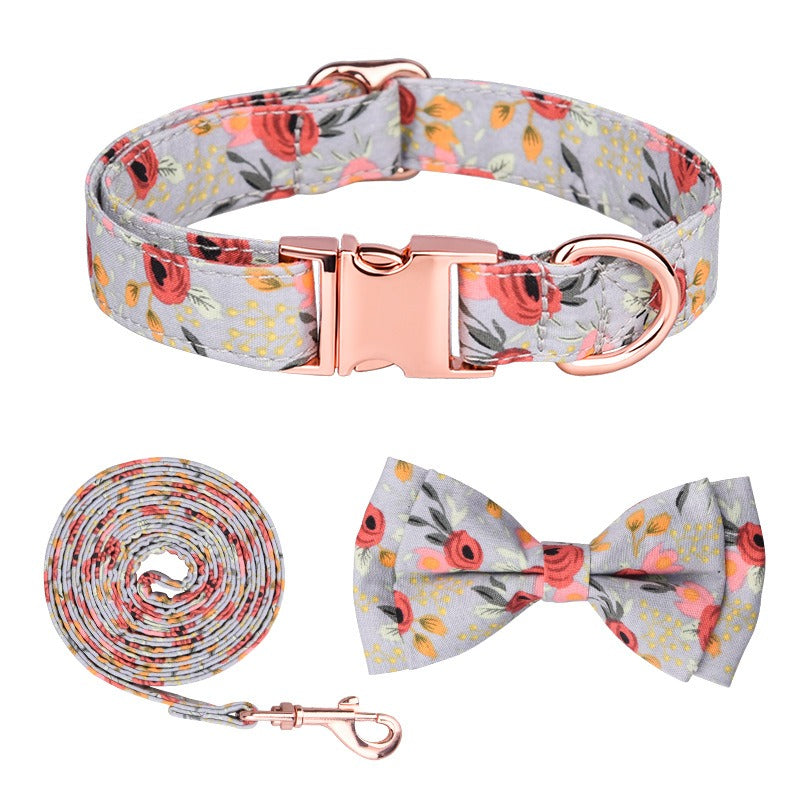 Sunflower Cotton Dog Collar, Breathable Printed Pet Neck Strap