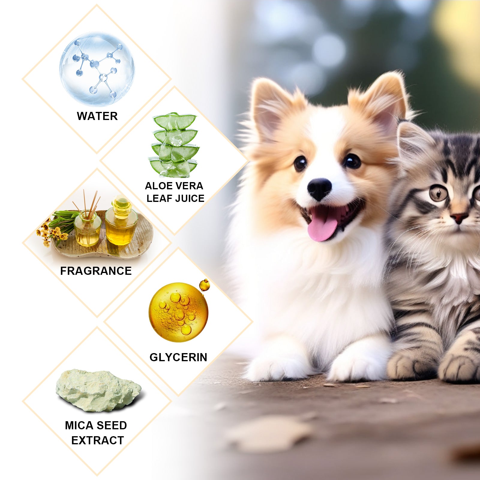 Gentle Pet Shampoo for Dogs and Cats, Smoothing Coat Wash for Soft Tangle-Free Fur