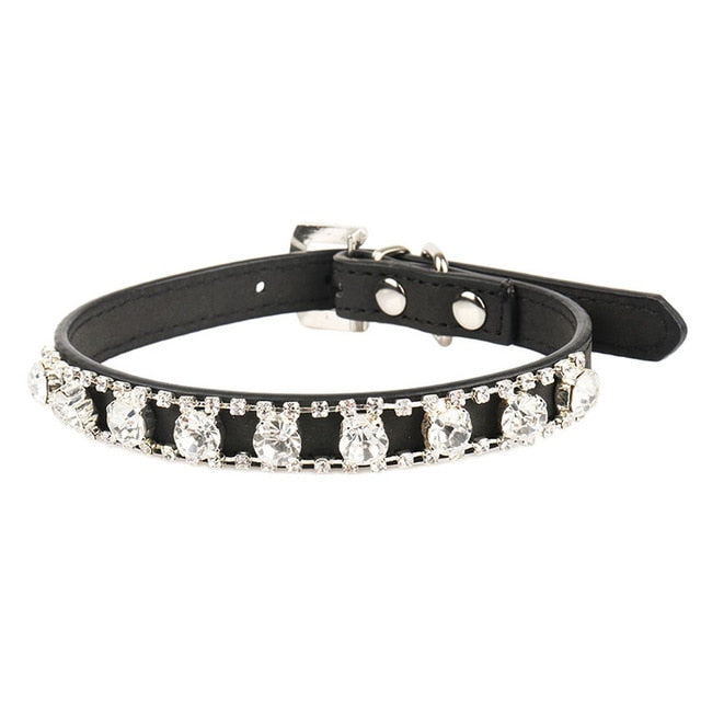Black Rhinestone Breakaway Cat Collar for Kittens and Small Pets