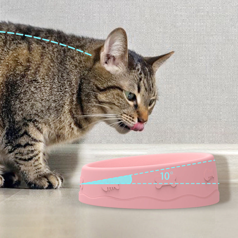 Portable Silicone Slow Feeder Pet Bowl, 2-in-1 Food and Water Dish