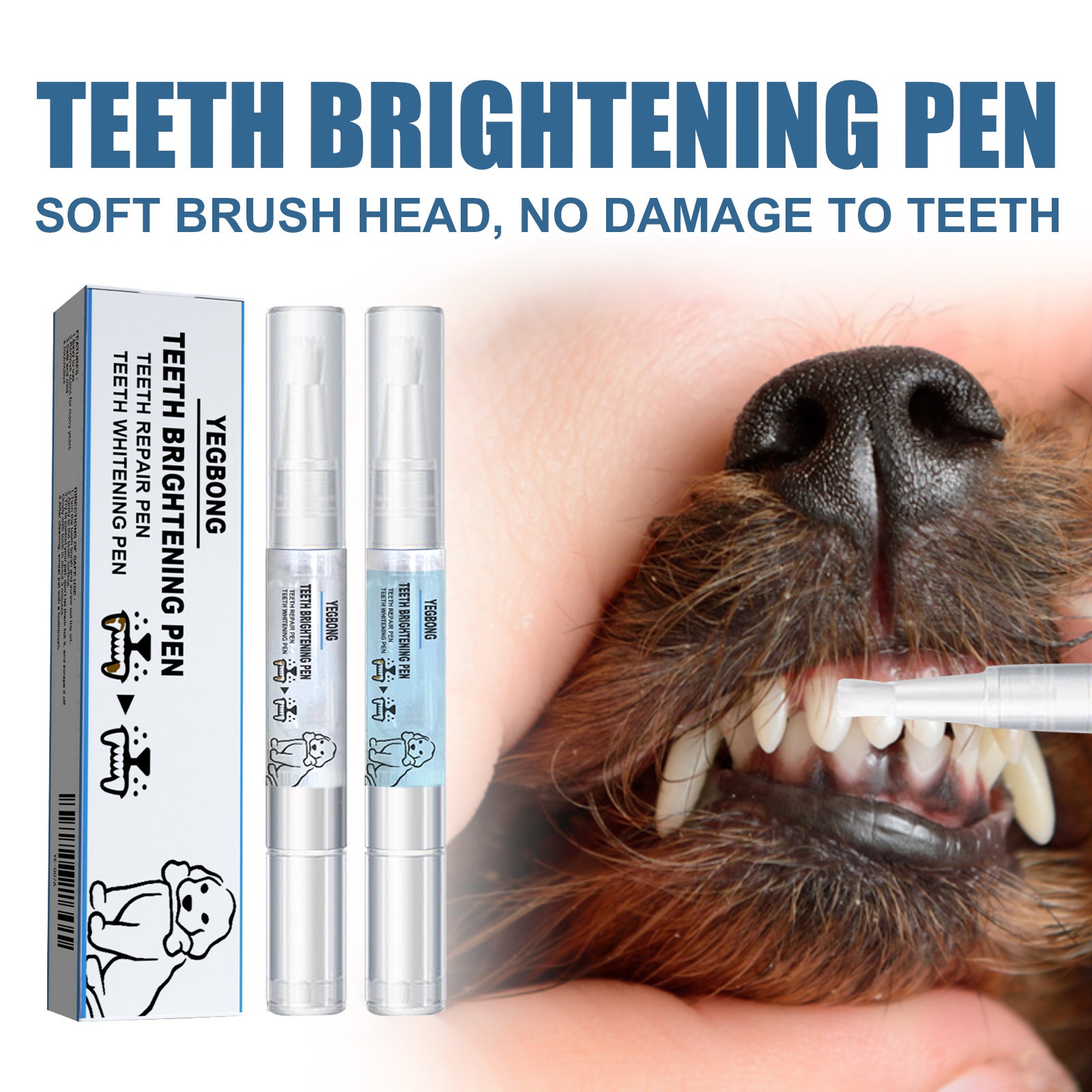Pet Tooth Cleaning Pen for Dogs and Cats, Dental Care Tool for Tartar and Plaque
