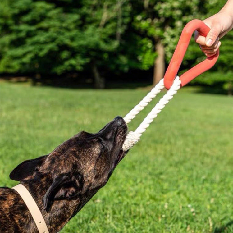 TPR Triangle Tug Toy for Dogs, Interactive Chew and Training Toy