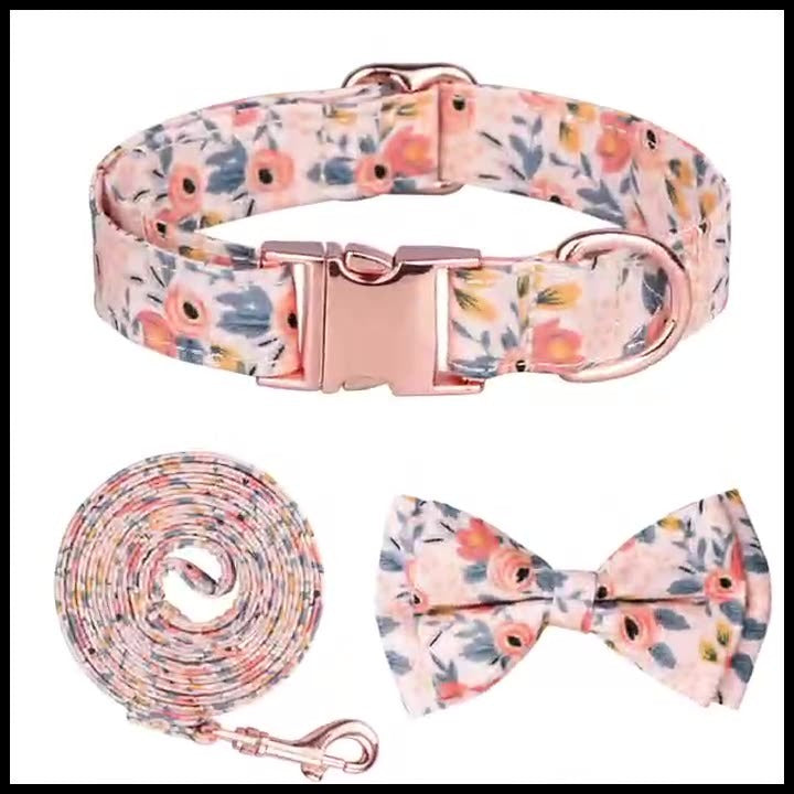 Sunflower Cotton Dog Collar, Breathable Printed Pet Neck Strap