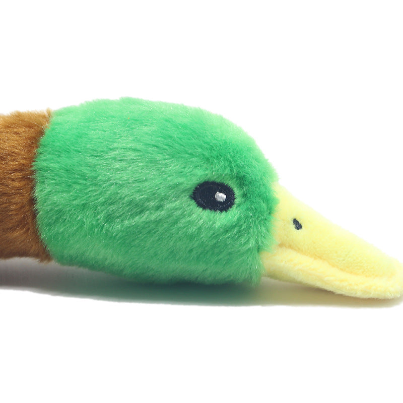 Plush Wild Duck Squeaky Dog Toy for Interactive Play