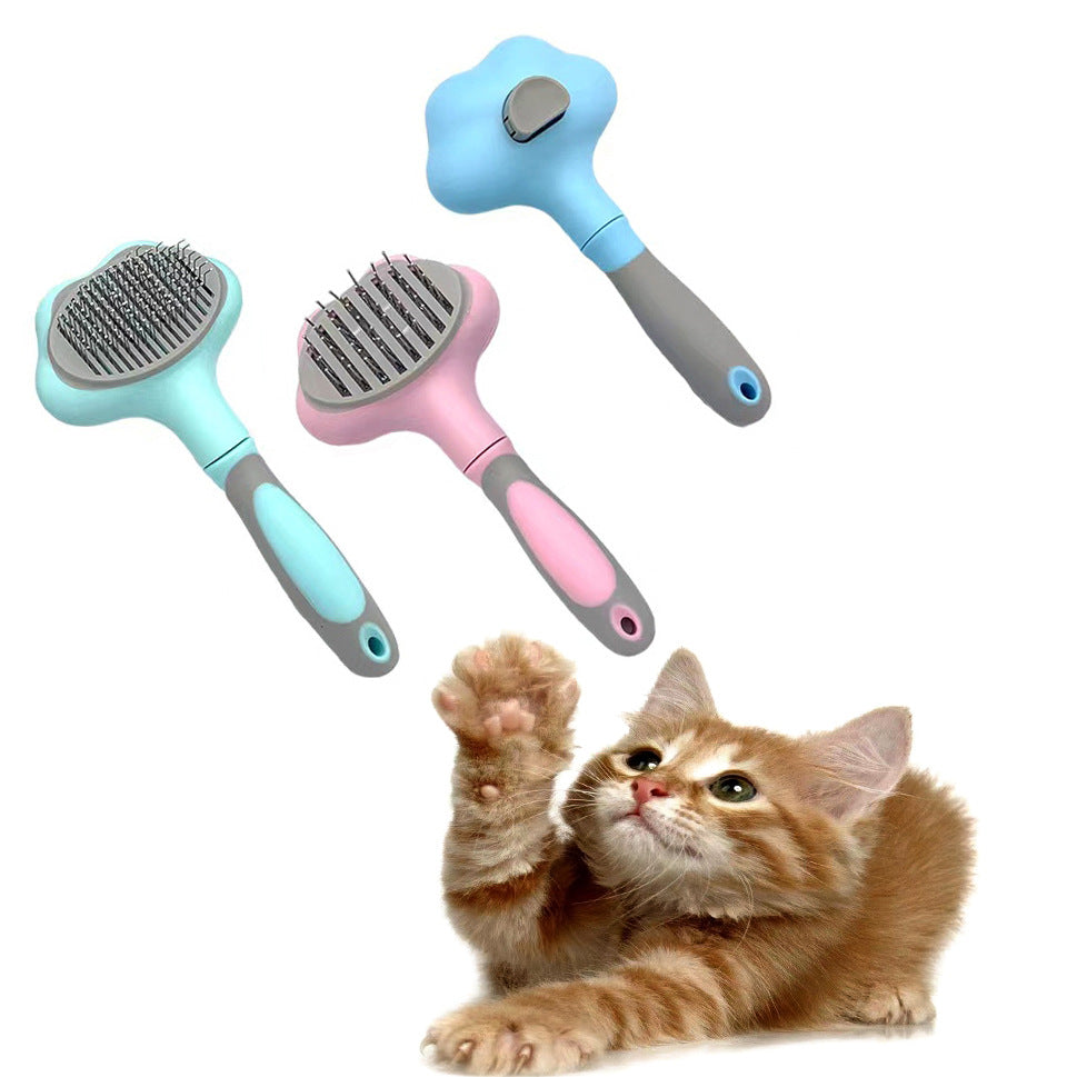 Pet Grooming Comb for Dogs and Cats, Hair Removal Massage Brush and Knot Detangler