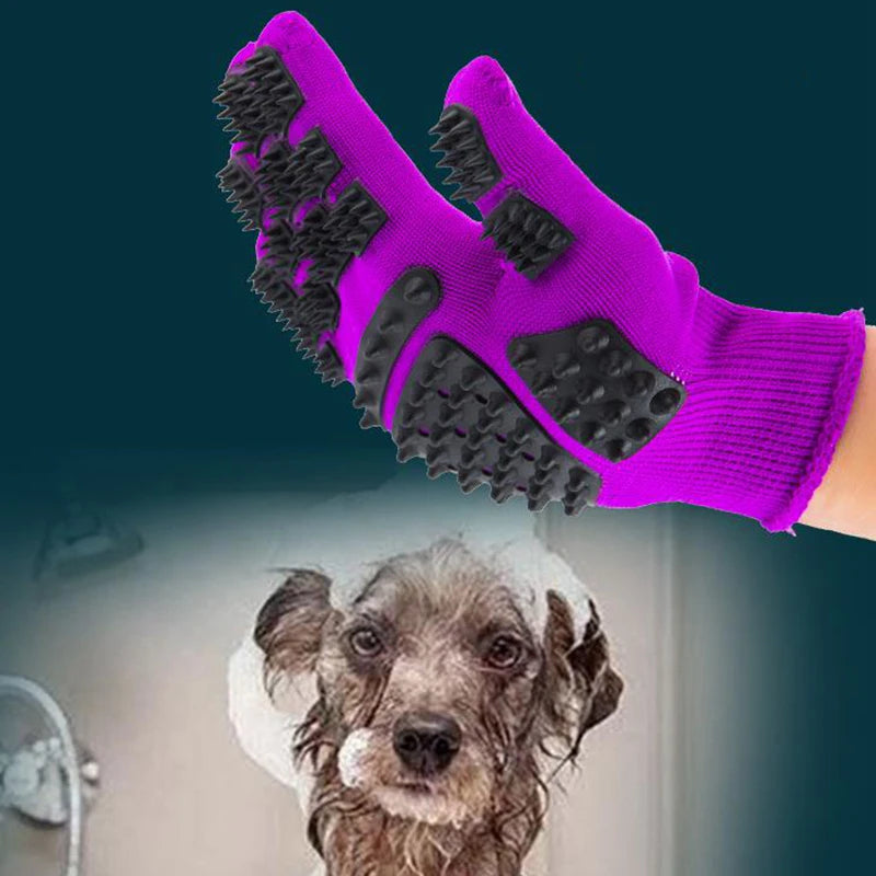 Pet Grooming Glove for Cats and Dogs, Deshedding Hair Brush and Comb Tool