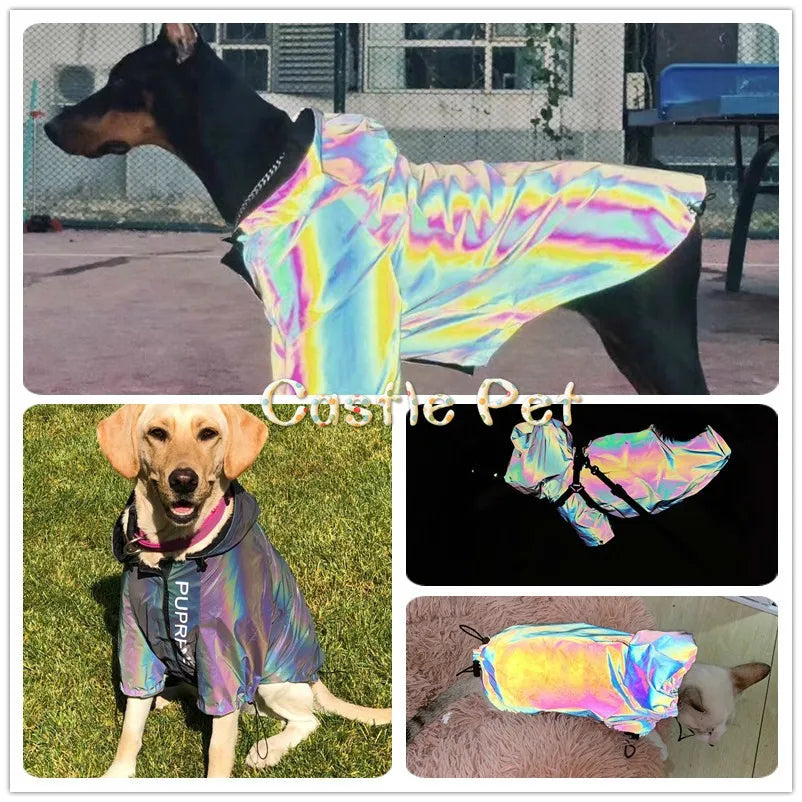 Reflective Hooded Dog Windbreaker Jacket for Small and Medium Dogs