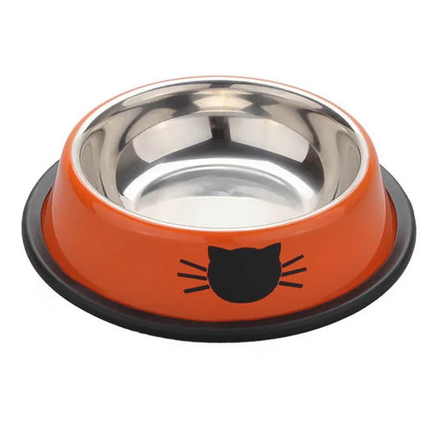 Stainless Steel Non-Slip Pet Food and Water Bowl for Dogs and Cats