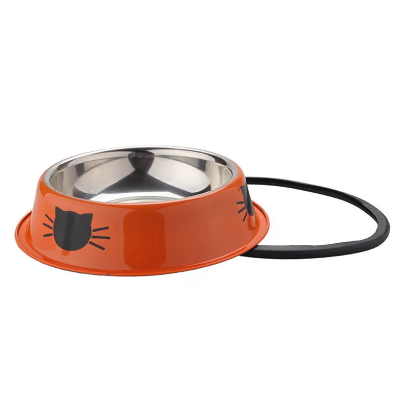 Stainless Steel Non-Slip Pet Food and Water Bowl for Dogs and Cats