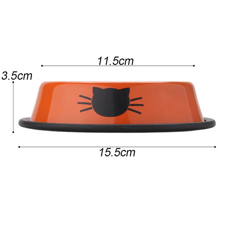 Stainless Steel Non-Slip Pet Food and Water Bowl for Dogs and Cats